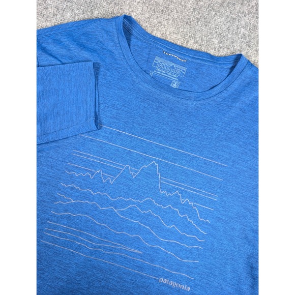 Patagonia Other - Patagonia Capilene Cool Daily Mens Large Blue Long Sleeve Mountain Graphic Tee